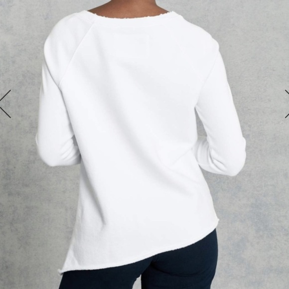 Frank & Eileen Tops - Frank & Eileen Gray Large Assymetrical Hem Line Lightweight Long Sleeve Cotton